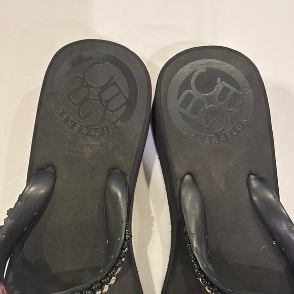 BCBG Generation Women's Black Beaded Sandals - Picture 2 of 4